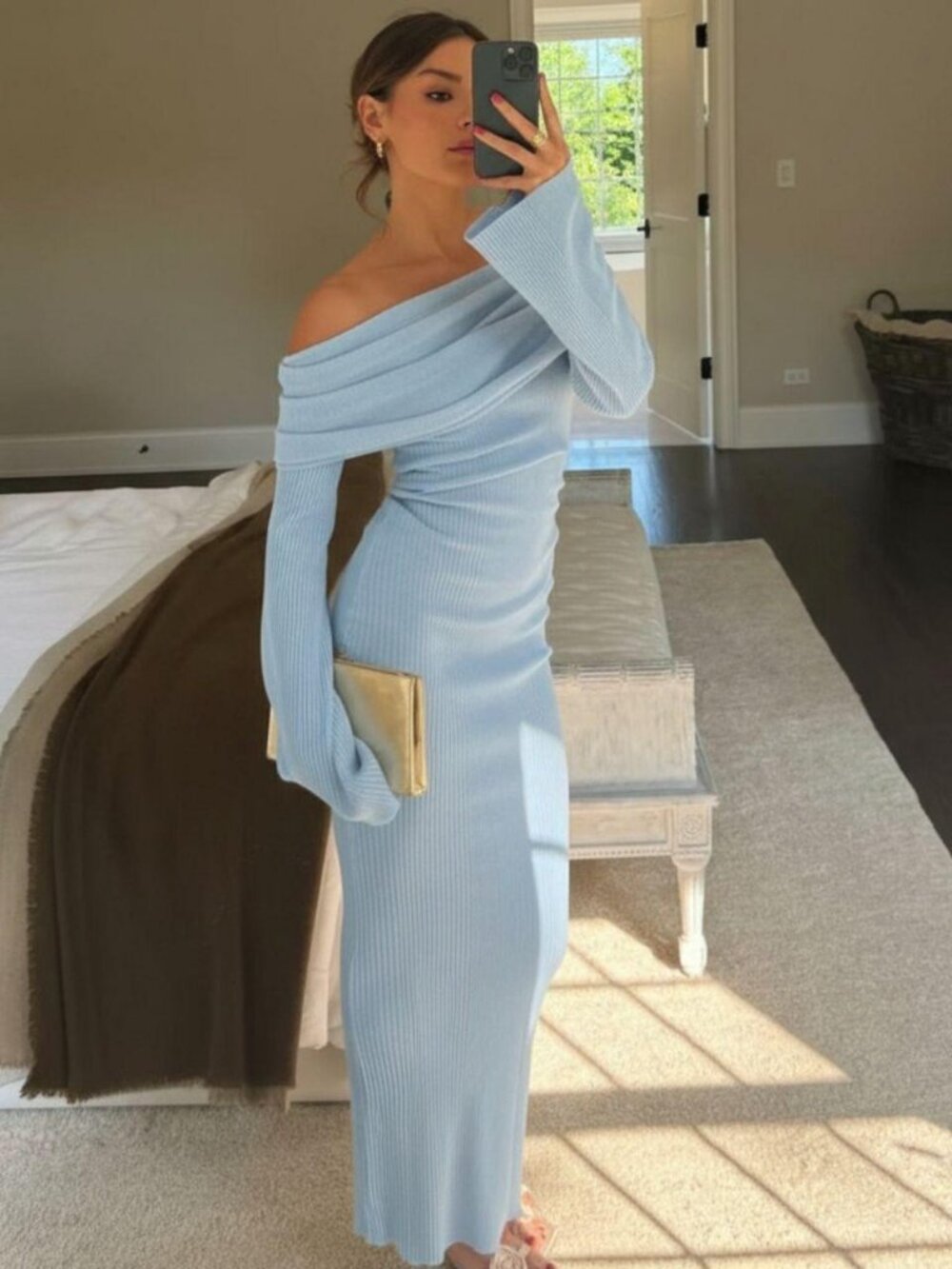 SER.O.YA Galleria Maxi Dress in powder blue